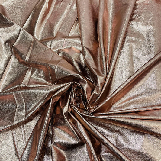 Rose Gold Solid Foil Imported Knit Fabric