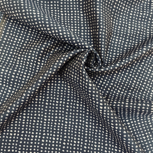 Blue Bandhani Print Chanderi Fabric