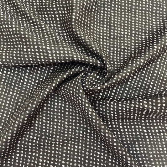 Brown Bandhani Print Chanderi Fabric