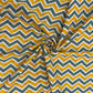 Yellow & Grey Chevron Print Cotton Fabric - TradeUNO