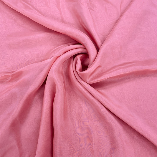 Peach Solid Satin Organza Fabric