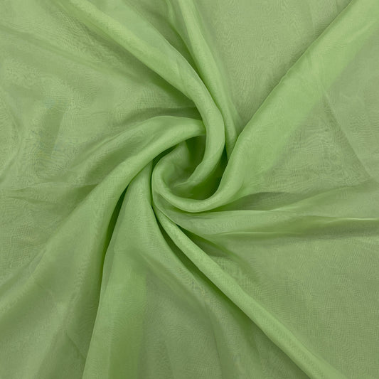Light Green Solid Satin Organza Fabric