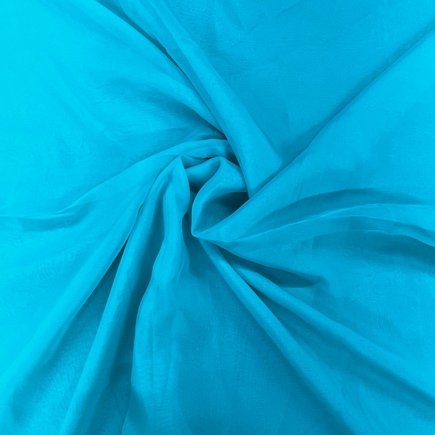 Blue Solid Satin Organza Fabric - TradeUNO