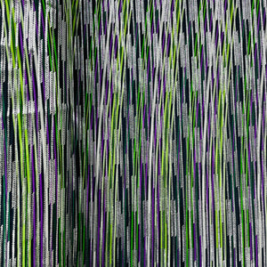 Multicolor Stripes Foil Knitted Lycra Fabric - TradeUNO