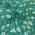 Premium Green Floral Print Satin Fabric