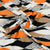 Premium White & Multicolor Abstract Print Satin Fabric