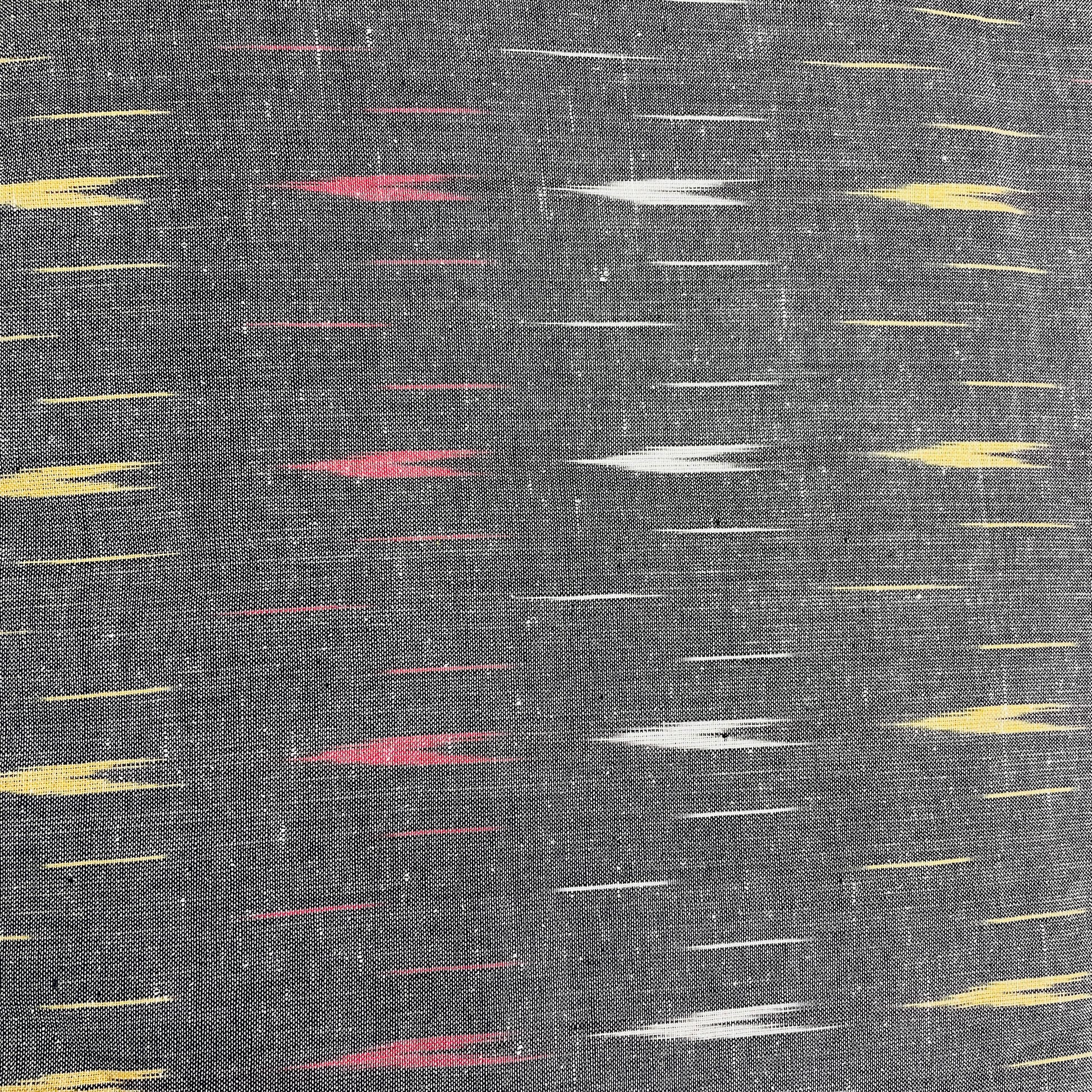Grey With Multicolor Ikkat Cotton Fabric - TradeUNO