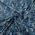 Berry Blue With Cream & Black Dots Print Crepe Fabric - TradeUNO