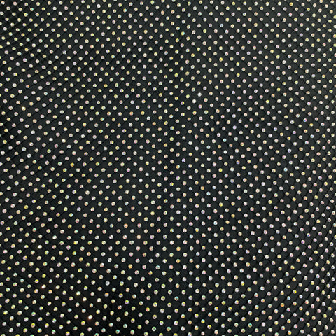 Imported Rhinestone Embroidery Black Mesh Net Fabric - TradeUNO