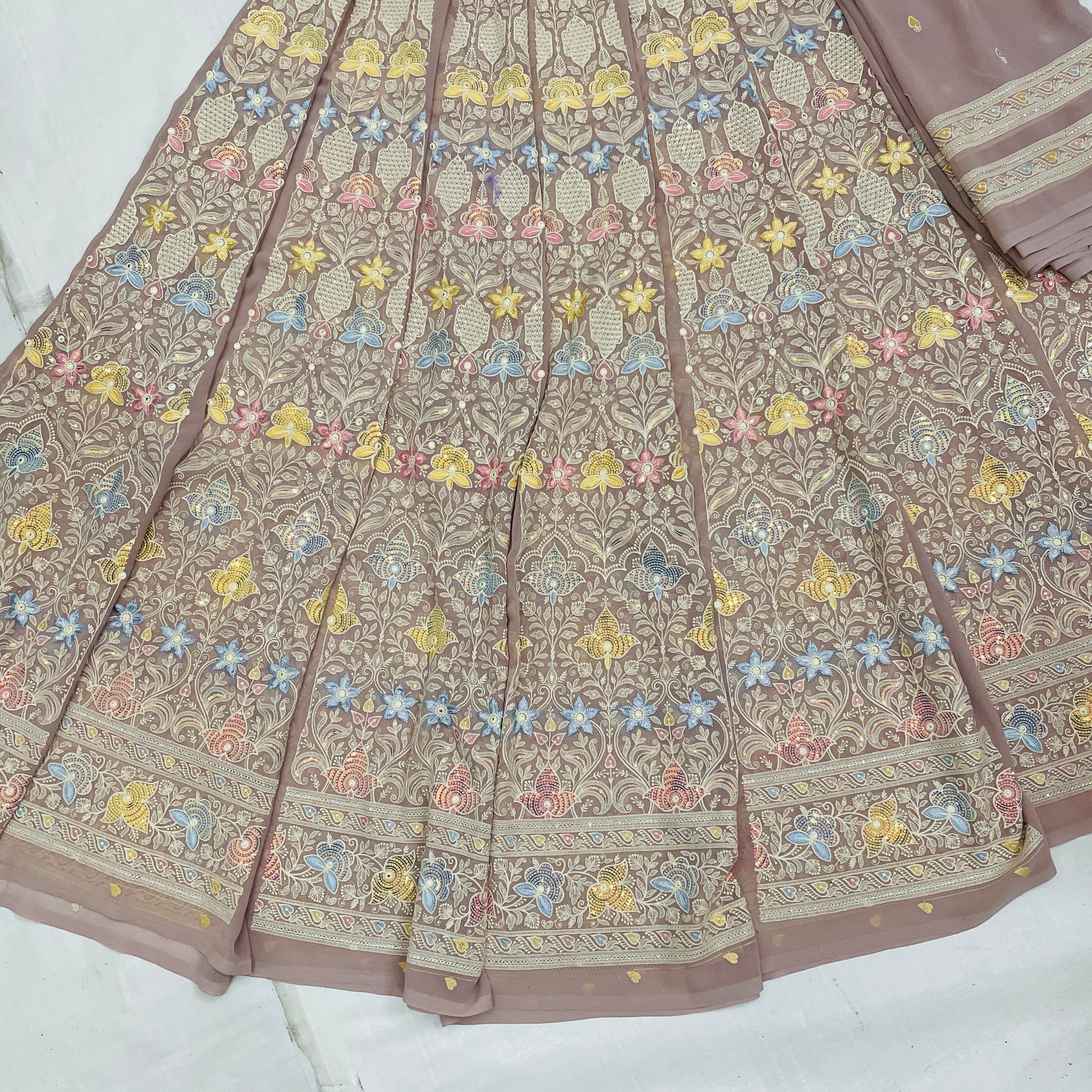 Peach Color Georgette Lehanga Set - TradeUNO