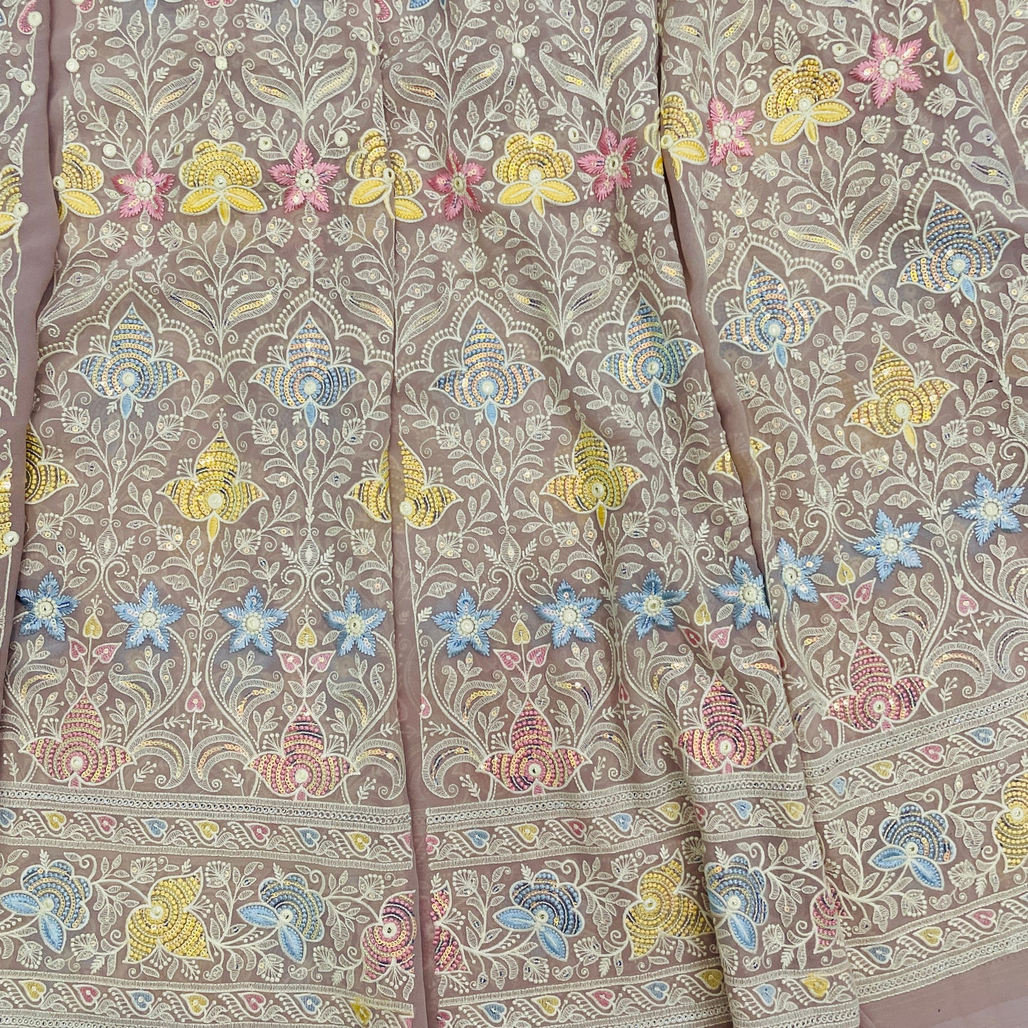 Peach Color Georgette Lehanga Set - TradeUNO