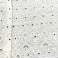 Classic White Black Thread Sequence Embroidery Dyeable Georgette Fabric