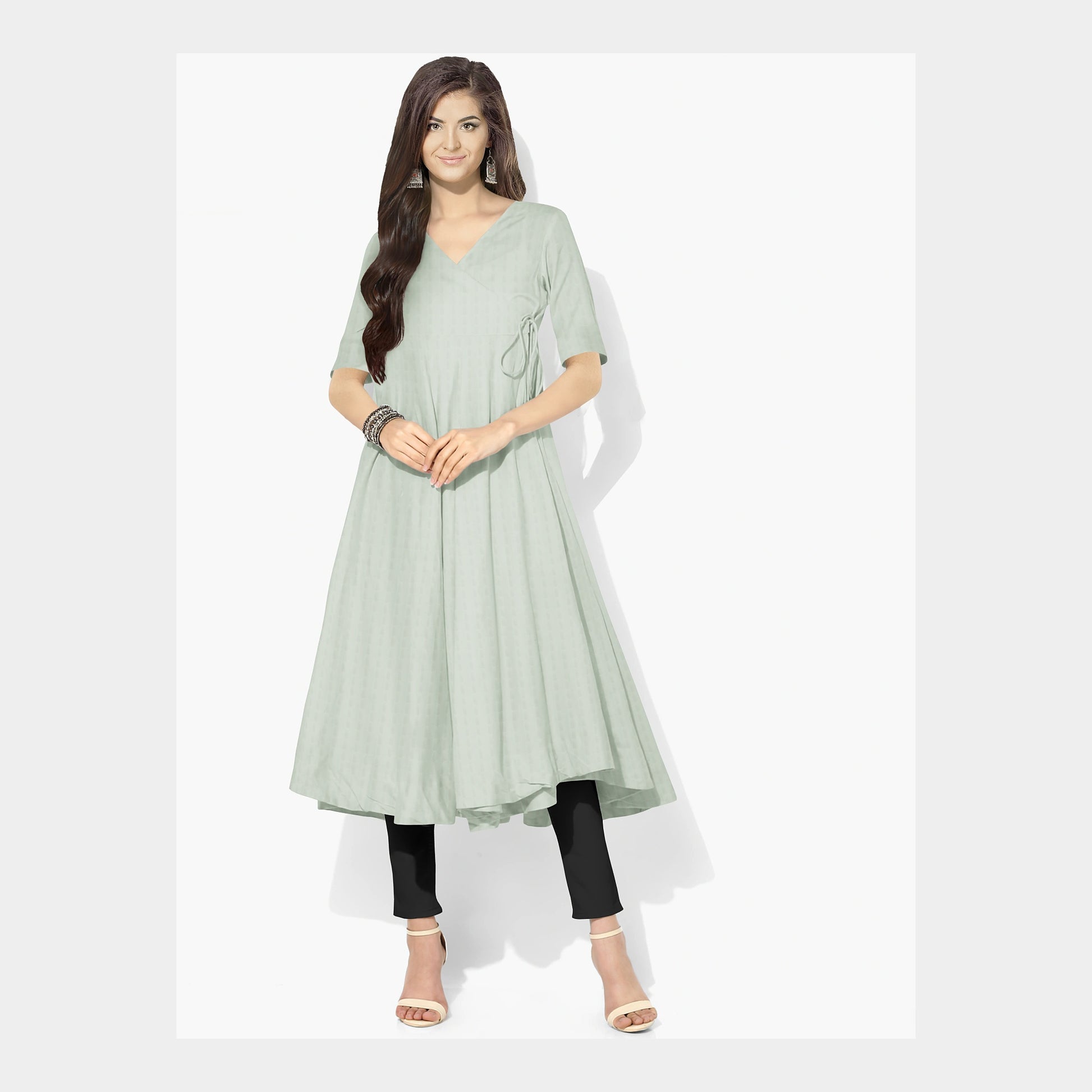Light Green Solid Georgette Fabric Trade UNO