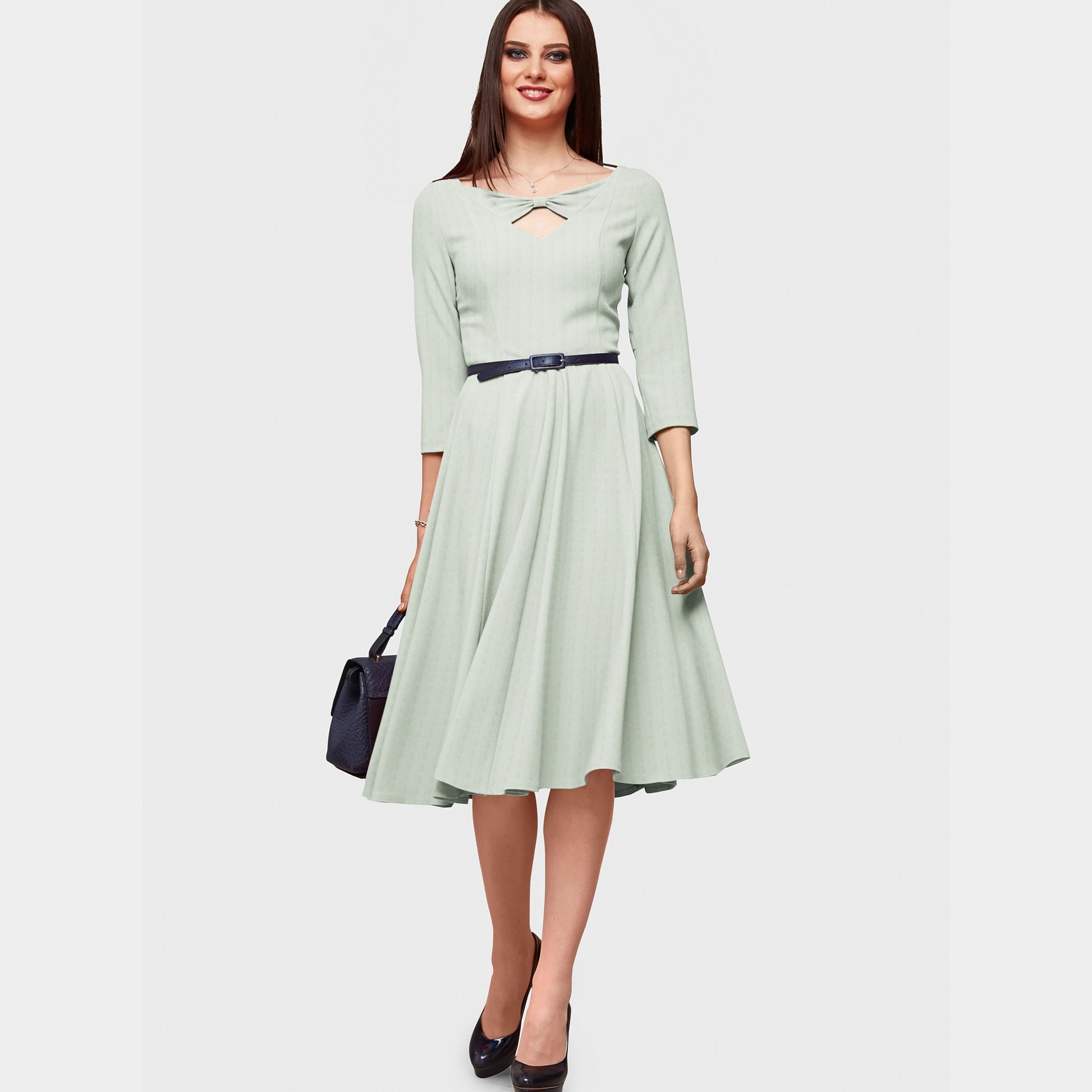 Light Green Solid Georgette Fabric Trade UNO