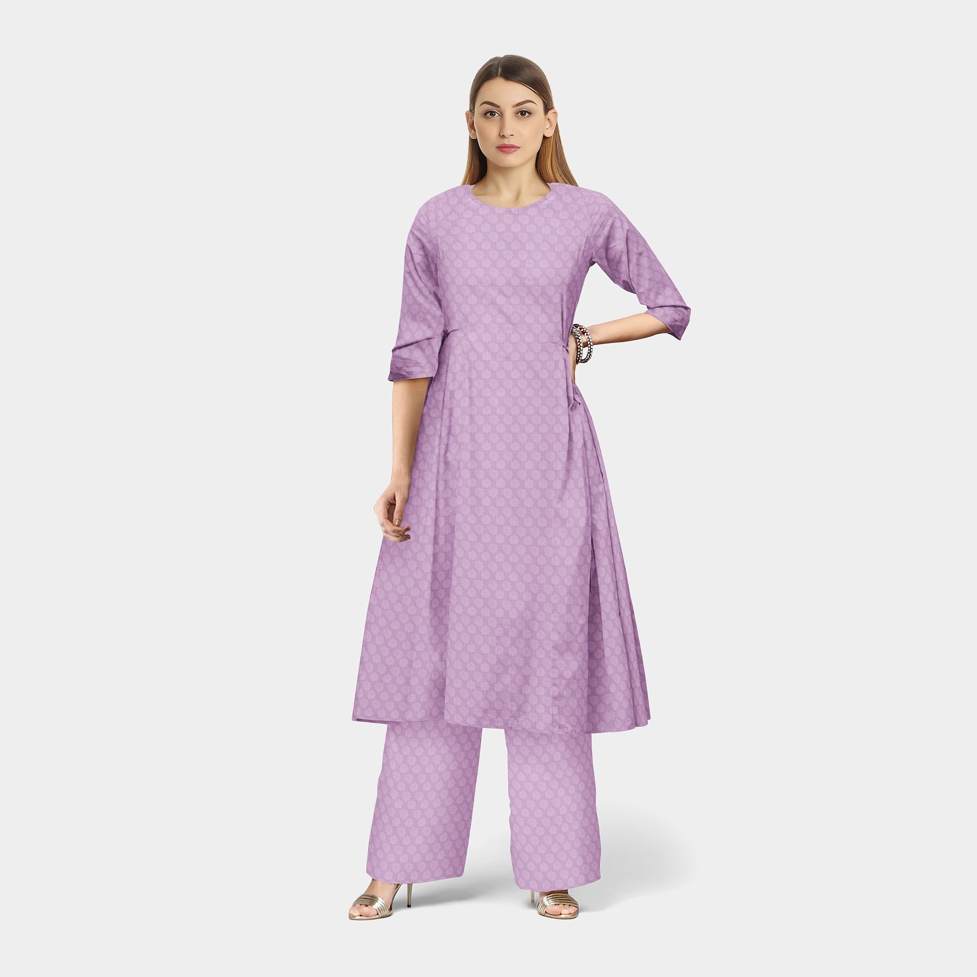 Light Pink Solid Jacquard Cotton Fabric Trade UNO