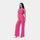 Magenta Pink Solid Jacquard Cotton Fabric Plain Weave 48 Inches TU-1989