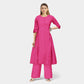 Magenta Pink Solid Jacquard Cotton Fabric Plain Weave 48 Inches TU-1989
