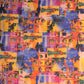 Multi Color Digital Print Golden Shimmer Satin Fabric Trade UNO