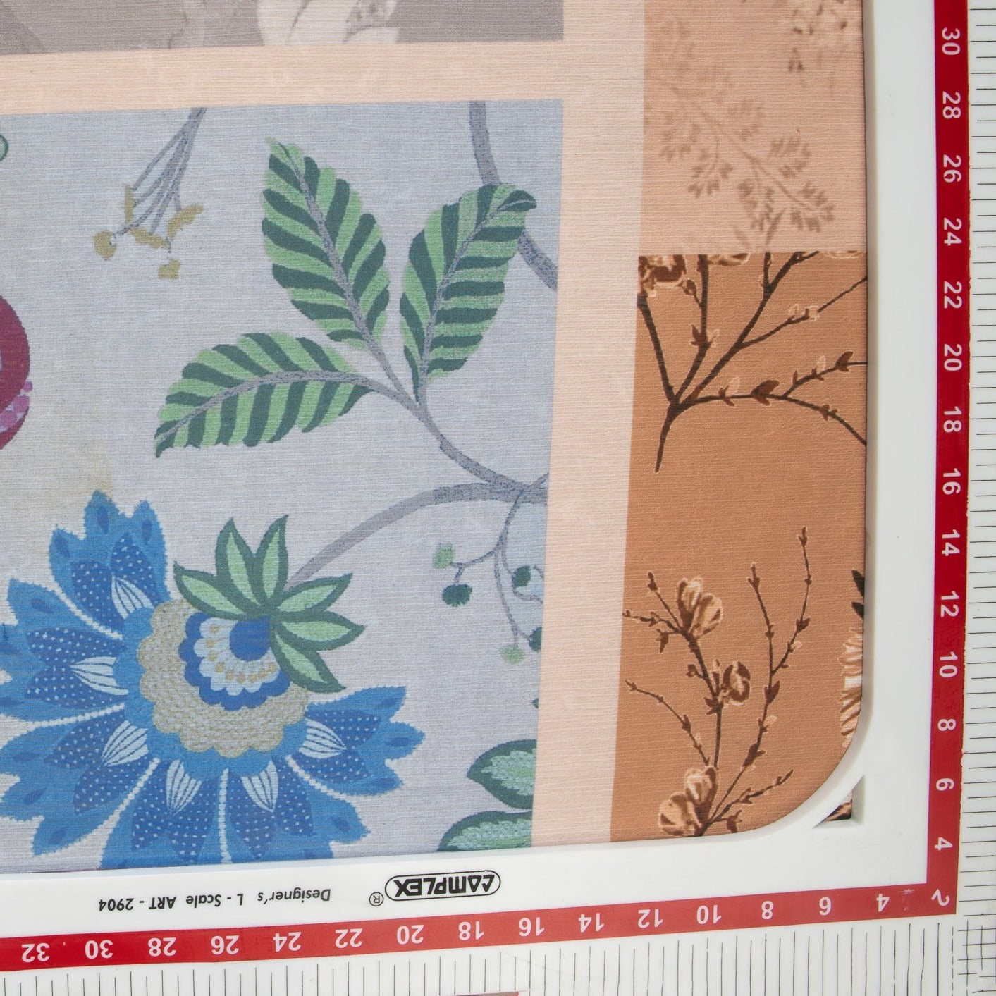 Multi Color Patch Print Chinnon Chiffon Fabric Trade UNO