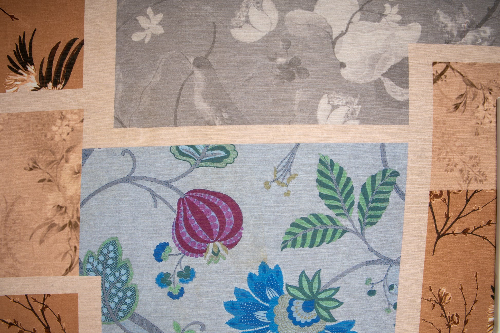 Multi Color Patch Print Chinnon Chiffon Fabric Trade UNO