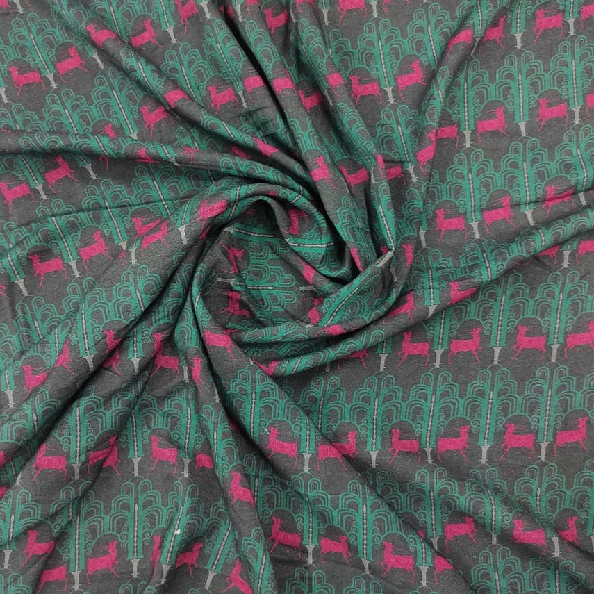Multicolor Animal Print Viscose Fabric Trade UNO