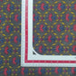 Grey & Pink Floral Print Cotton Fabric Trade UNO