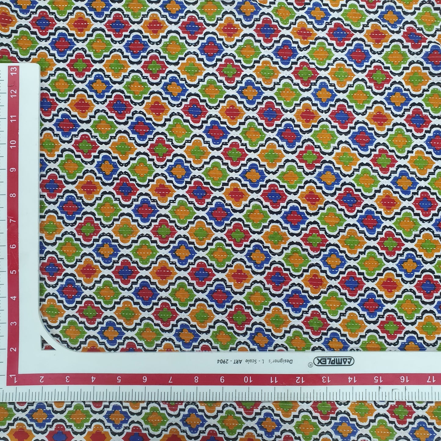Multicolor Moroccan Print With Kantha Cotton Fabric Trade UNO