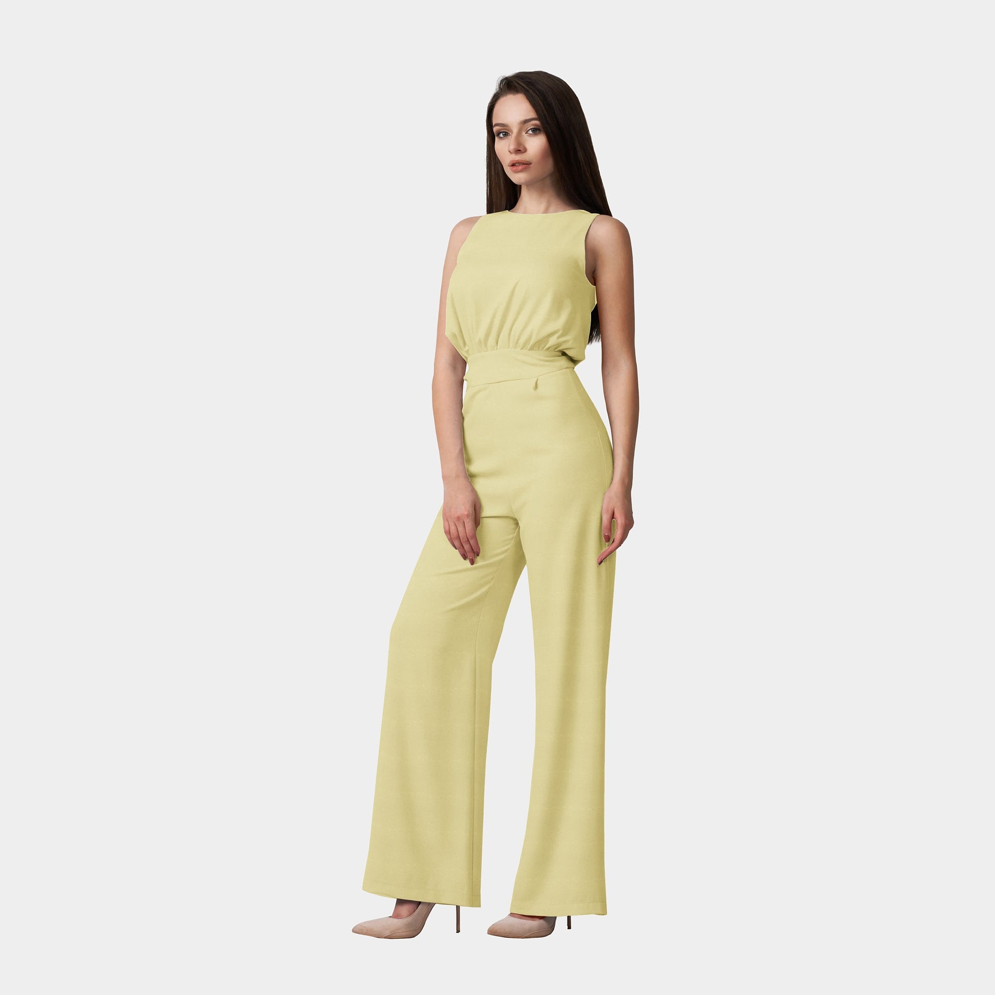 Mustard Yellow Solid Crape Fabric Trade Uno