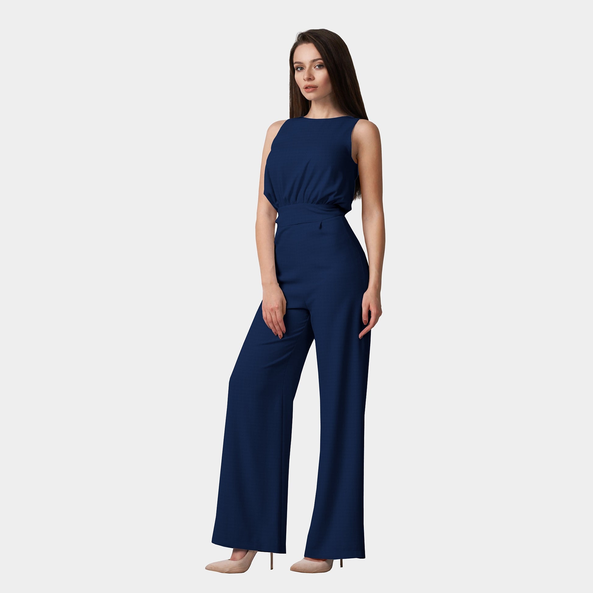 Navy Blue Solid Georgette Fabric Trade UNO