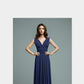 Solid Navy Blue Poly Velvet Fabric Dress