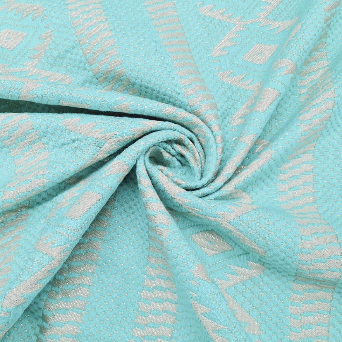 Neon Blue Geometrical Bohemian Tapestry Fabric With Lurex Trade UNO