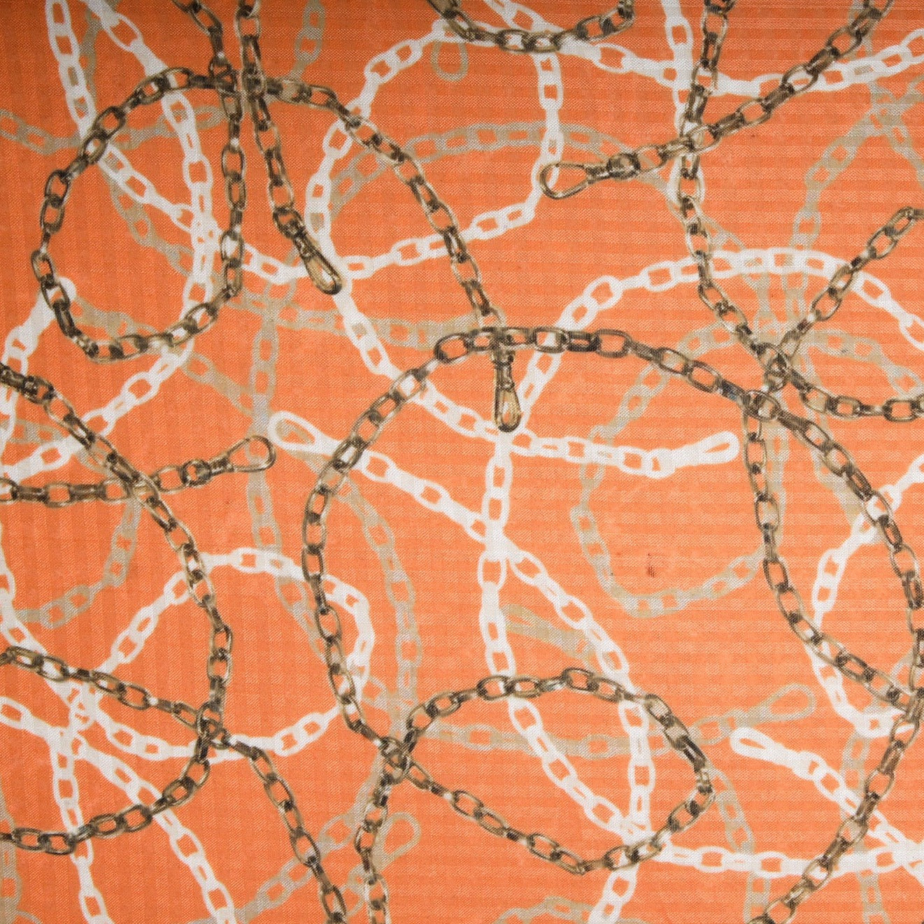 Orange Chain Digital Print Poly Crepe Fabric Trade UNO