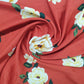 Orange Floral Print Poly Rayon Fabric Trade UNO