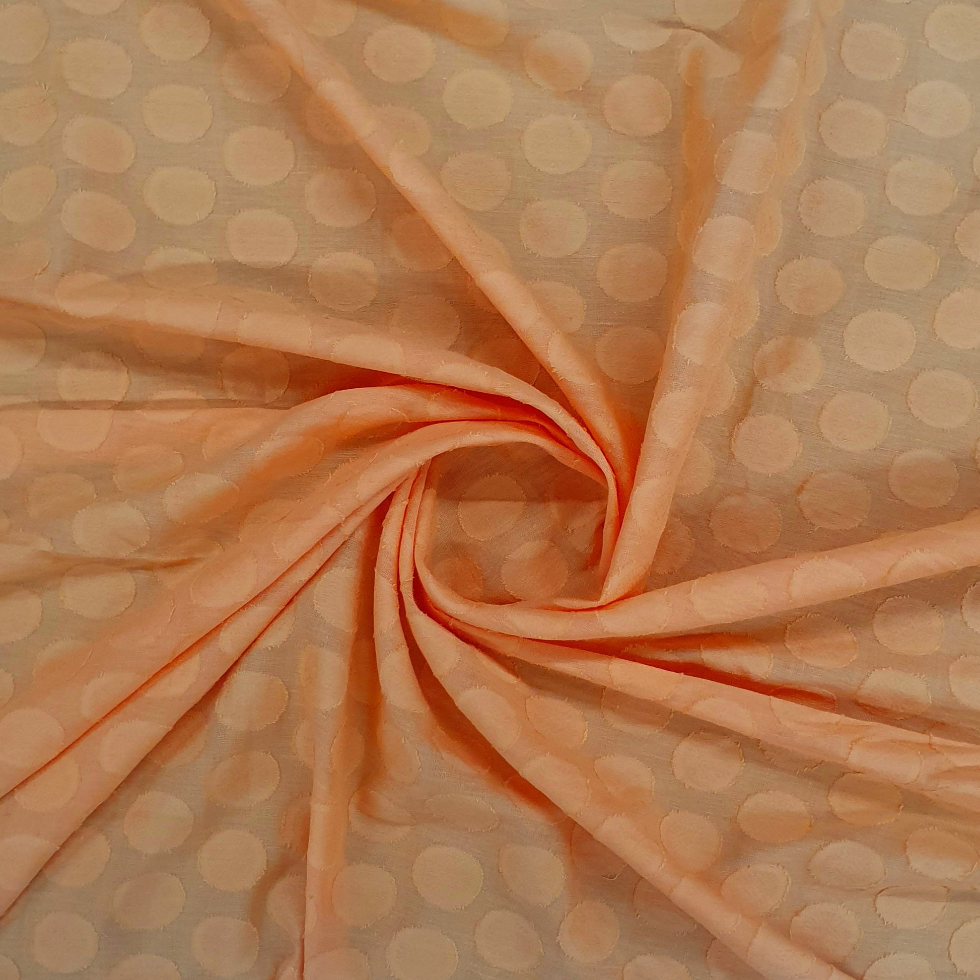 Orange Solid Jacquard Cotton Fabric, 48 Inches Plain Weave, TU-1967