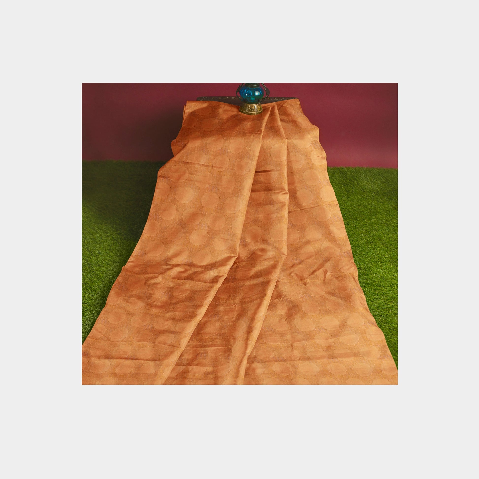 Orange Solid Jacquard Cotton Fabric, 48 Inches Plain Weave, TU-1967