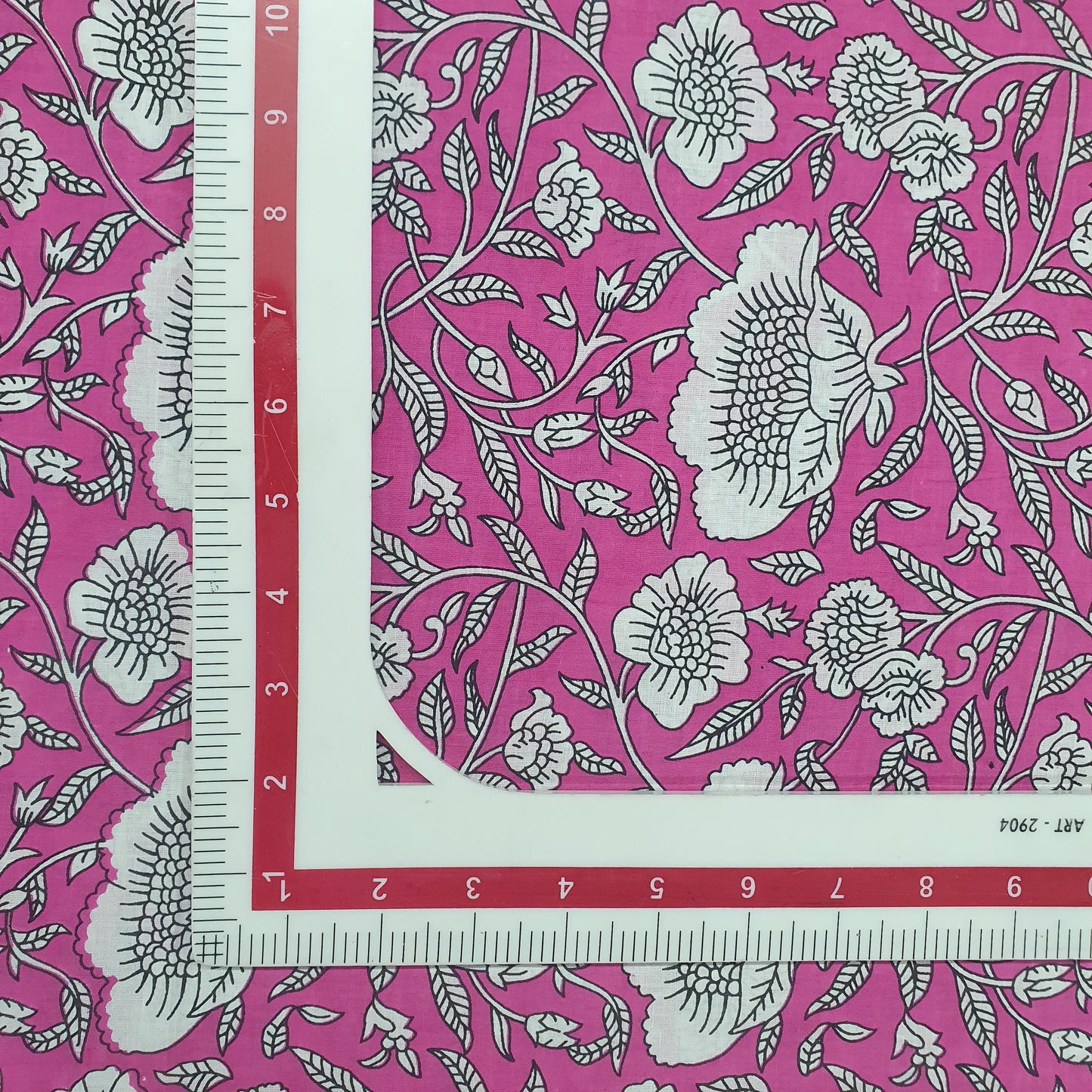Pink Floral Print Cotton Fabric Trade UNO