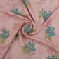 Pink Floral With Foil Print Cotton Slub Fabric Trade UNO