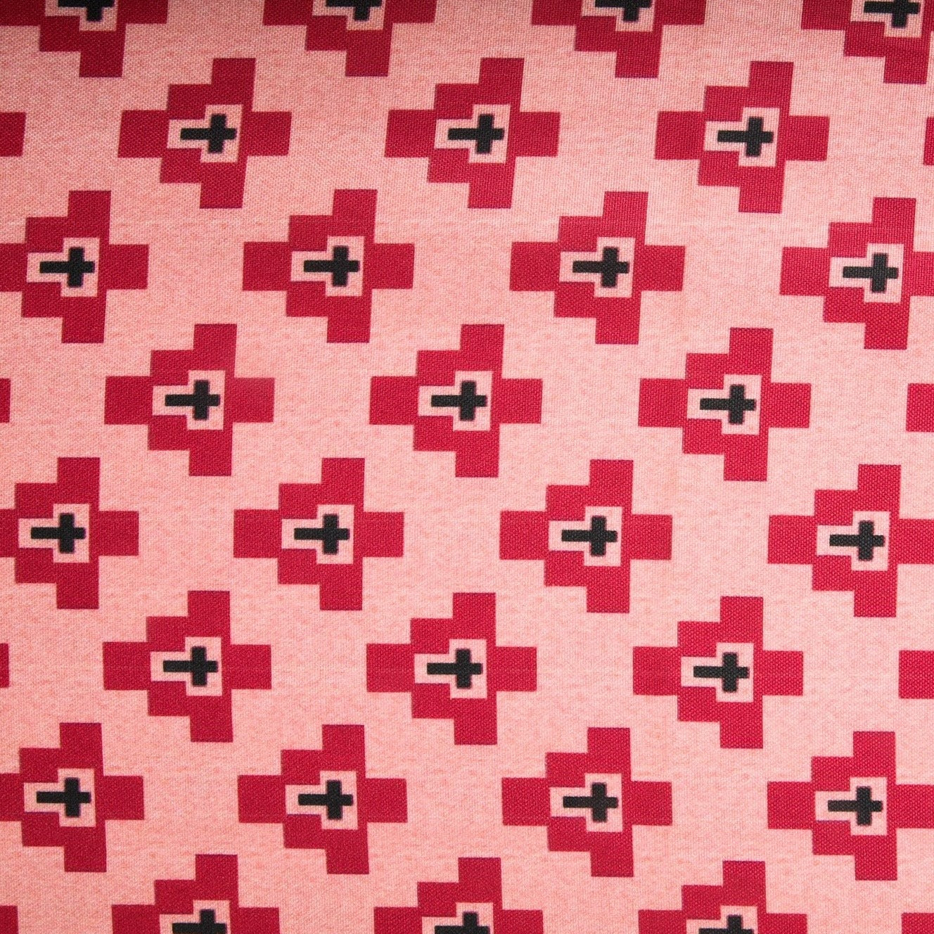 Pink Geometrical Print Rayon Fabric Trade UNO
