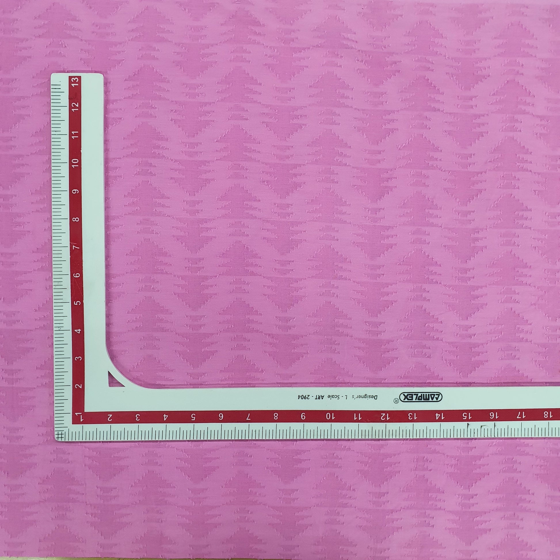 Pink Solid Jacquard Cotton Fabric Trade UNO