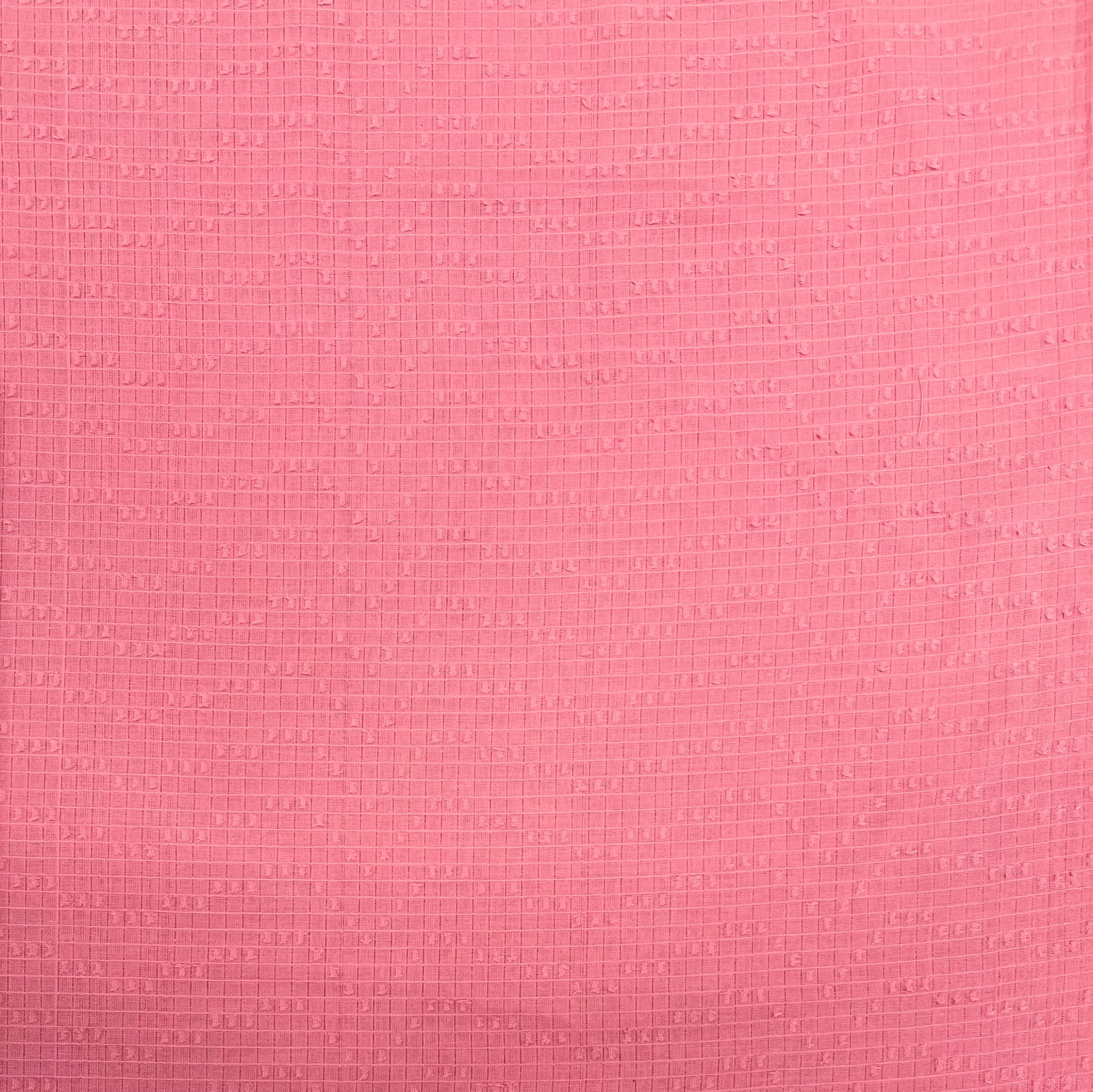 Pink Solid Jacquard Cotton Fabric Trade UNO