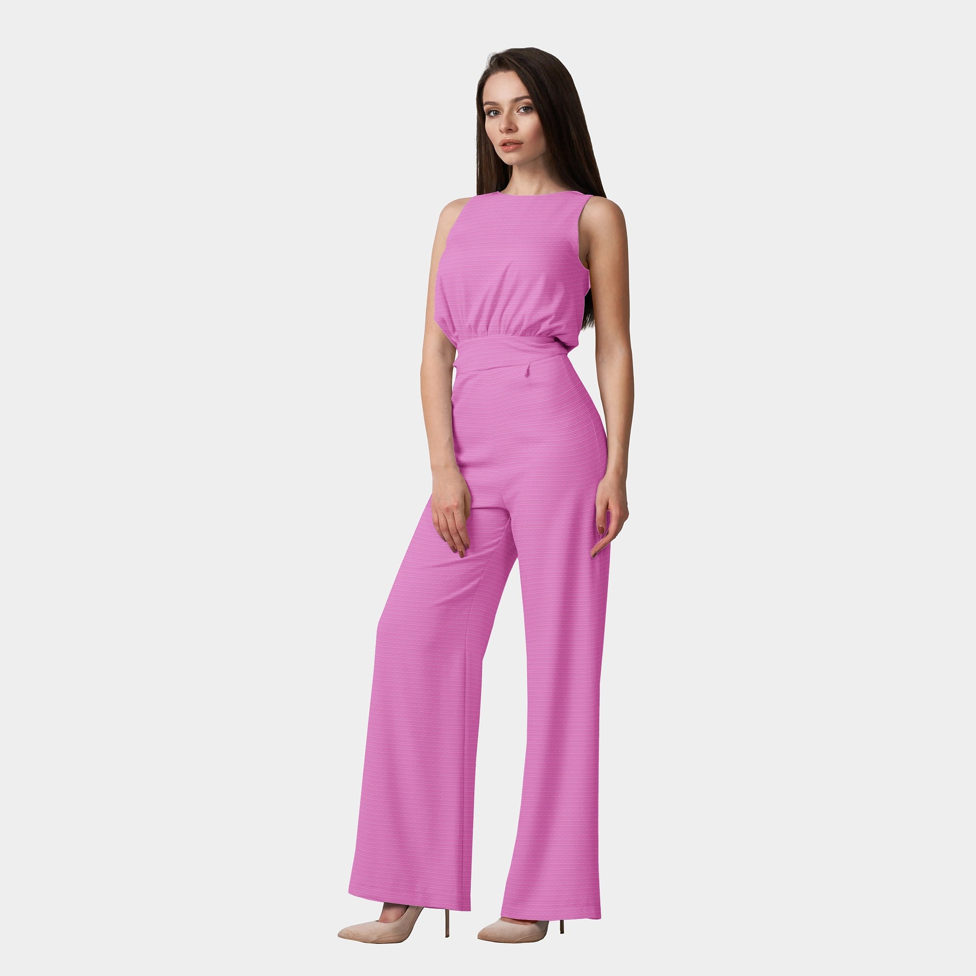 Pink Solid Jacquard Cotton Fabric Trade UNO