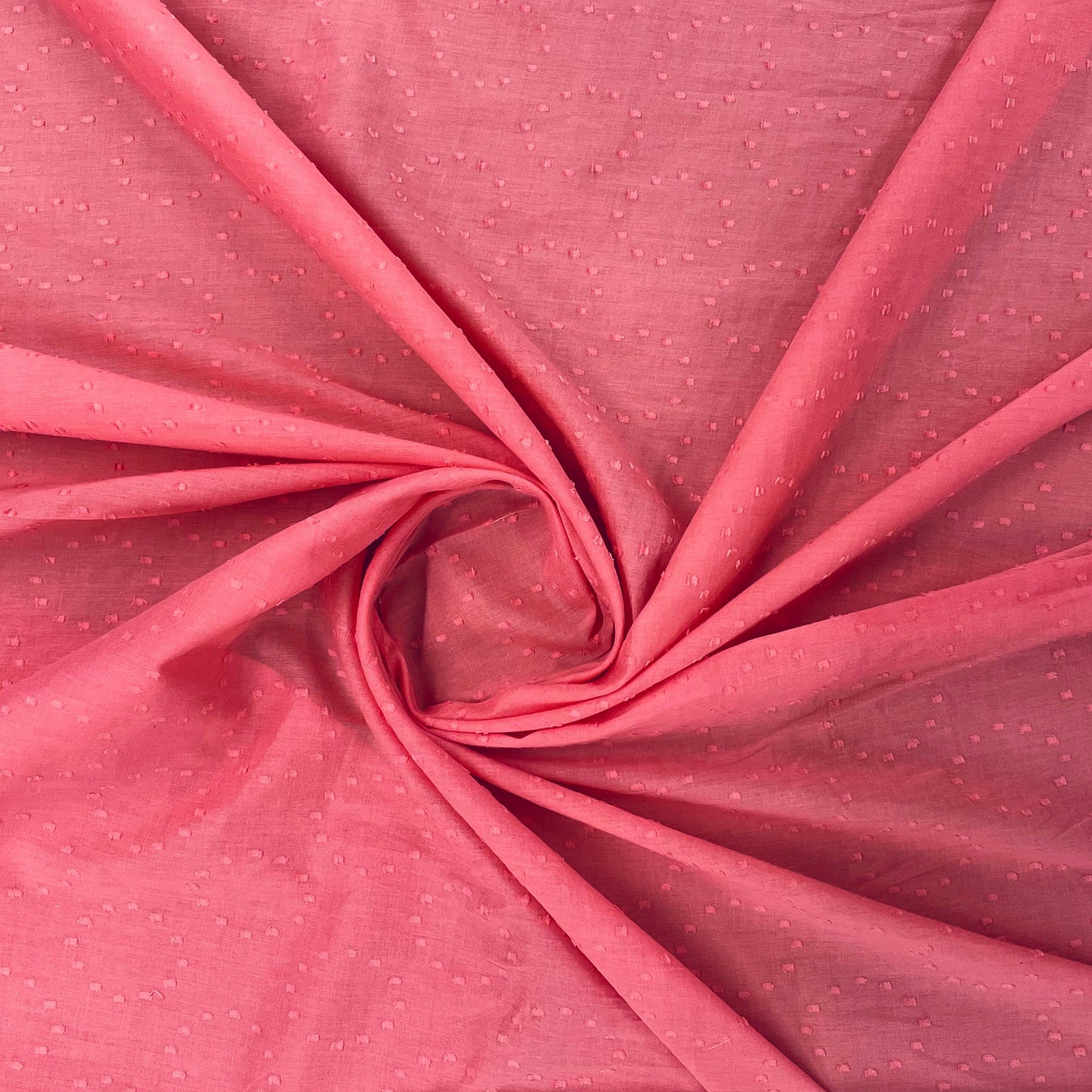 Pink Solid Jacquard Cotton Fabric Trade UNO