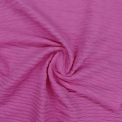 Pink Solid Pleated Crepe Fabric - TradeUNO
