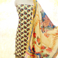 Yellow & Multicolor Floral Print Chanderi Suit Set - TradeUNO