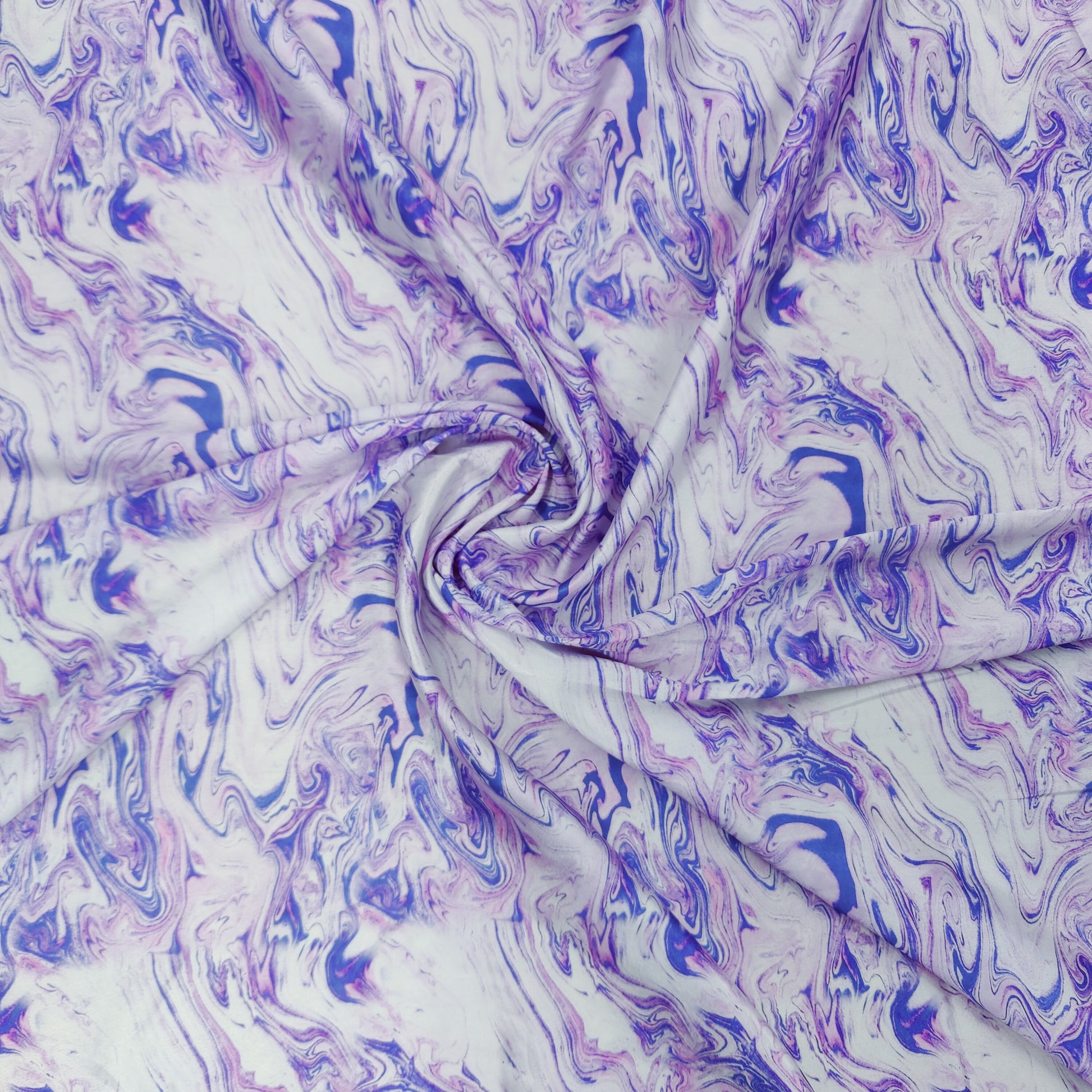 Purple Marble Print Satin Fabric TU 5902 - TradeUNO