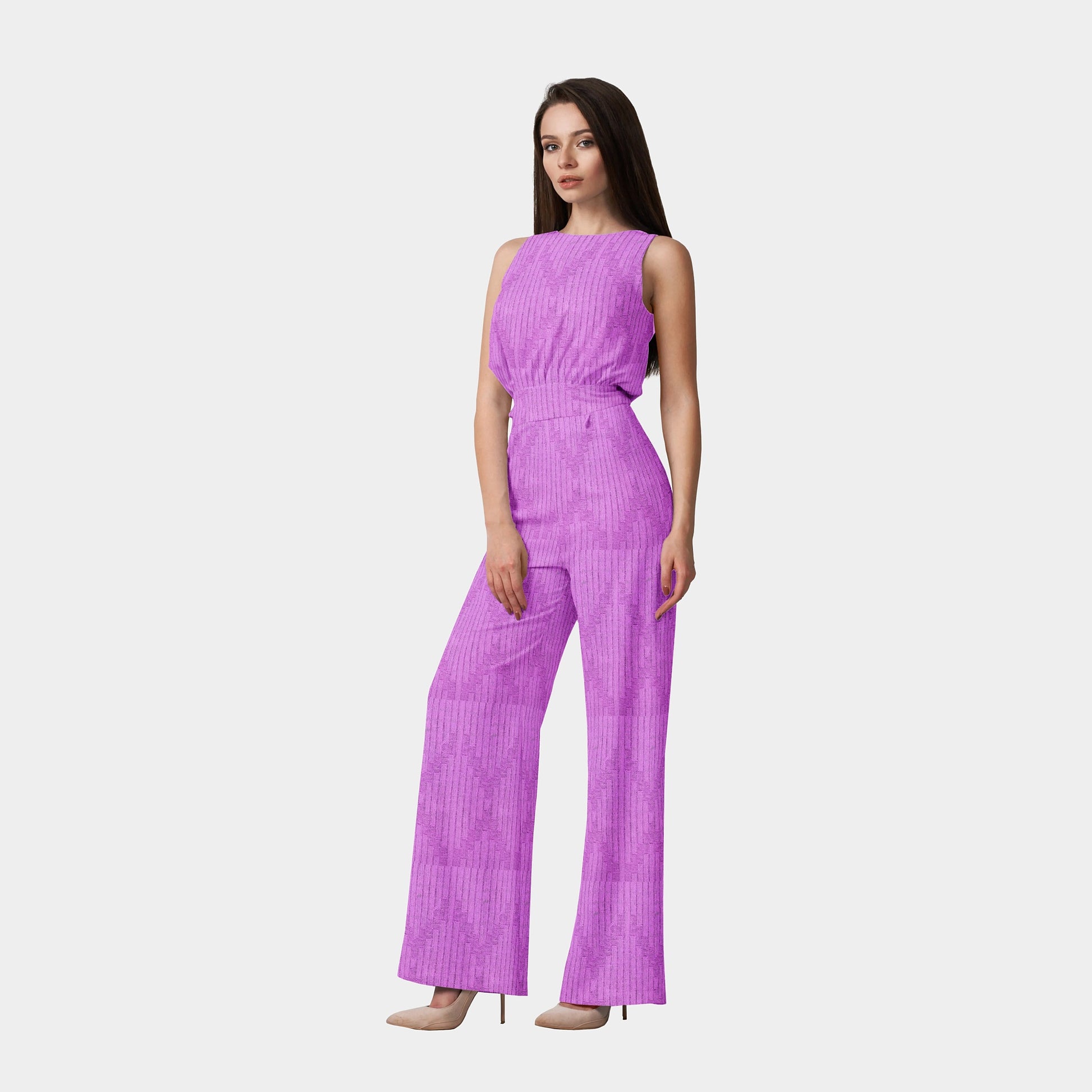 Purple Solid Jacquard Cotton Fabric Trade UNO
