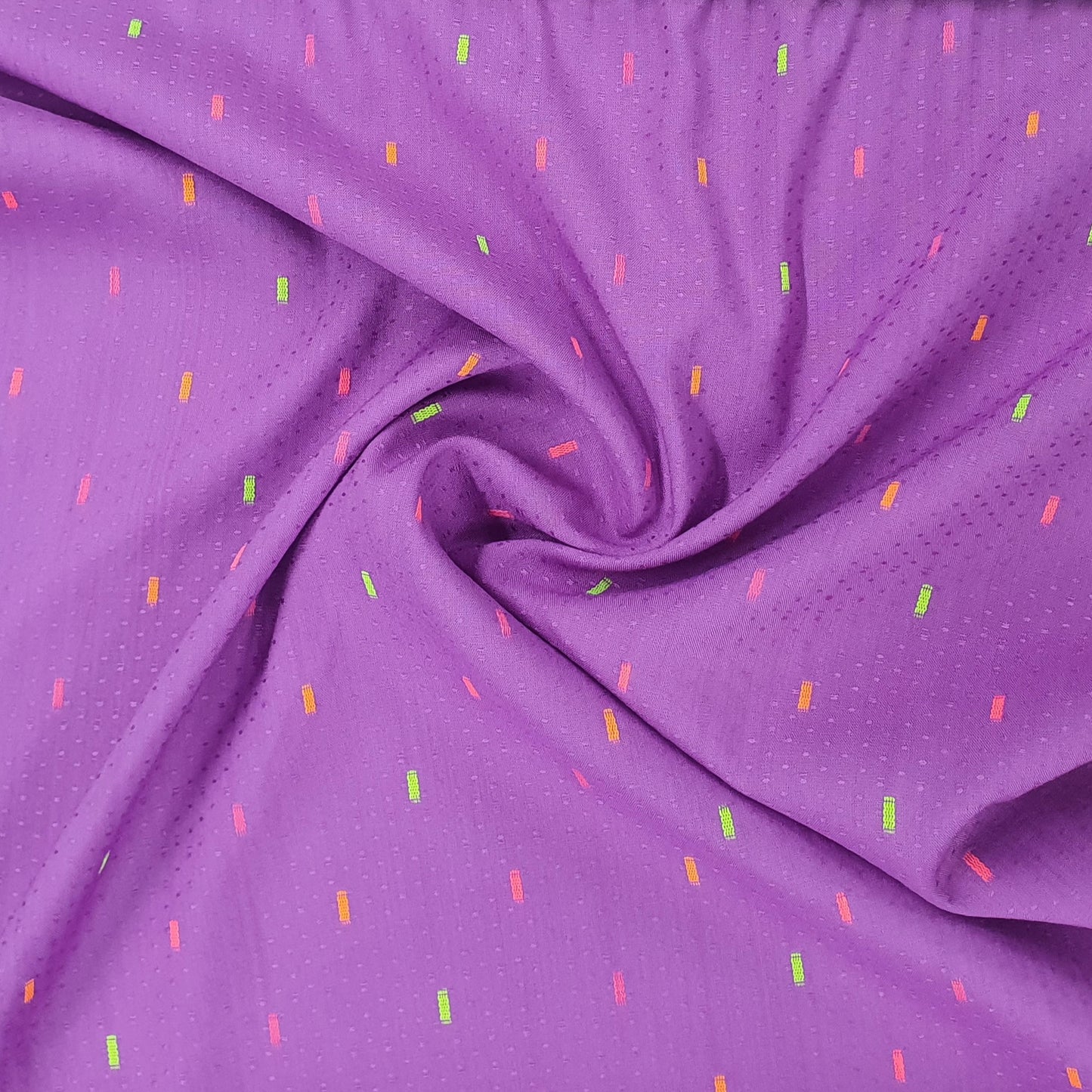 Purple Solid Jacquard Cotton Fabric Trade UNO