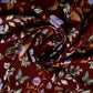 Red Digital Floral Print Rayon Fabric Trade UNO