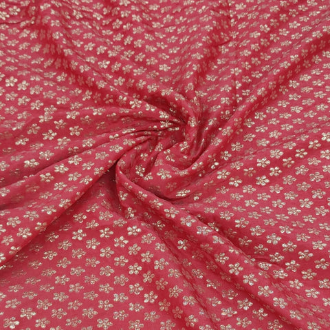 White Jaccquard Viscose Chanderi Dyable Fabric - TradeUNO