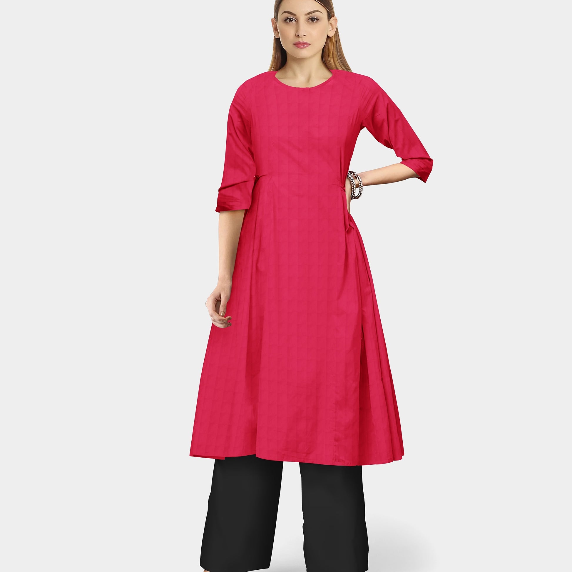 Red Solid Georgette Fabric Trade UNO